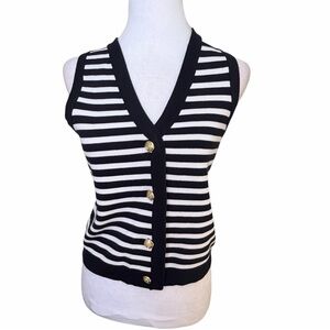 TRUTH by Republic Striped Sleeveless Knit Vest - Blue & White New MSRP$128.00 XS